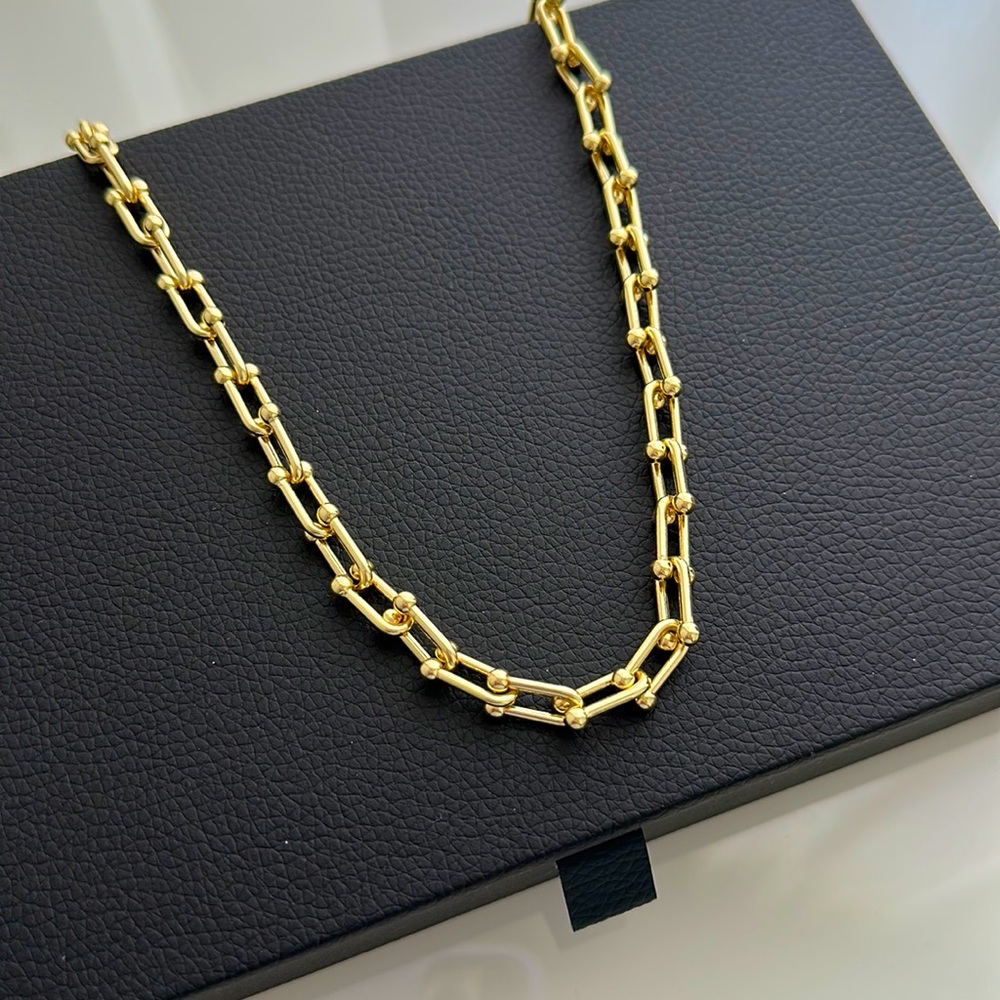 Gold color brass necklace